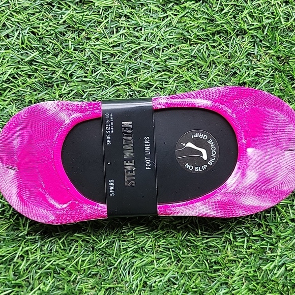 Steve Madden Vibrant Pink and Classic White No Show Socks Bundle NEW - Picture 3 of 4